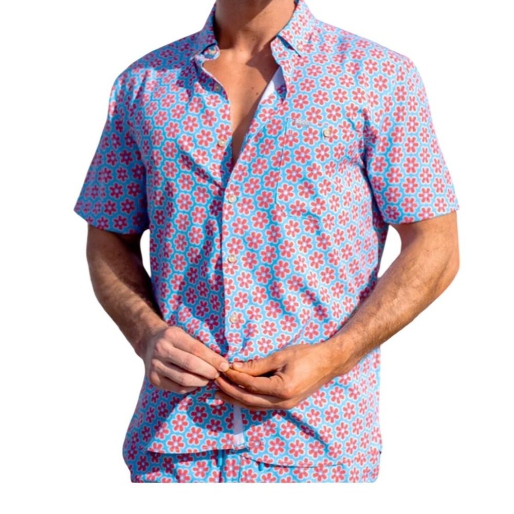 SSCO Flower Pong Baja Golf Shirt Polo Mens 2X NWOT Southern Shirt Co